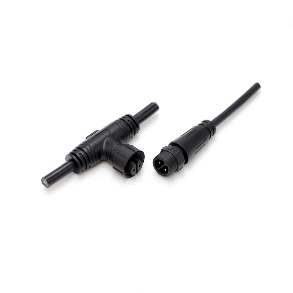 M12 2-6 Pin T-tyyppinen vedenpitävä modulaarinen kaapelikokoonpano 10 mm:n pääkaapelilla IP67